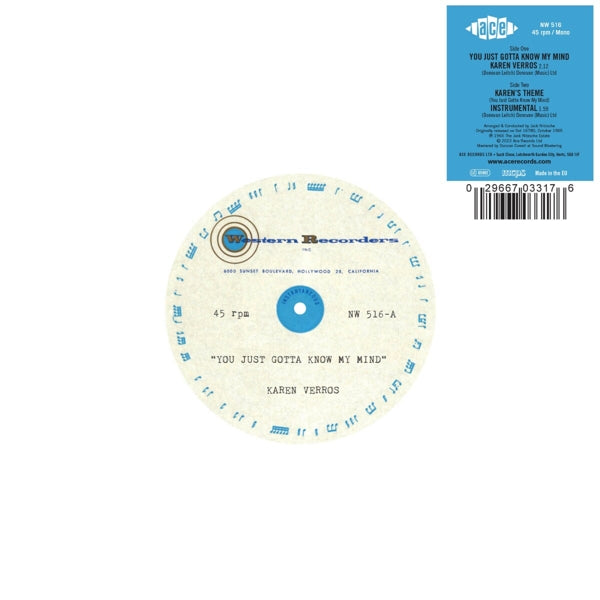 |  7" Single | Karen Verros - You Just Gotta Know My Mind / Karen's Theme (Single) | Records on Vinyl