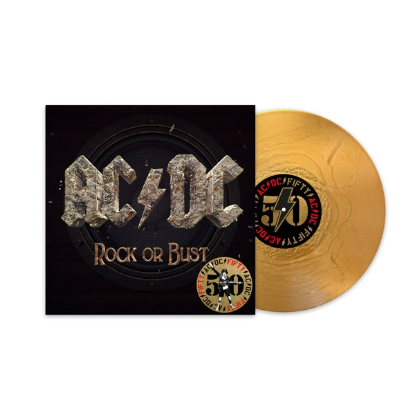 |  Vinyl LP | Ac/Dc - Rock or Bust (50th Anniversary Gold Color Vinyl) (LP) | Records on Vinyl