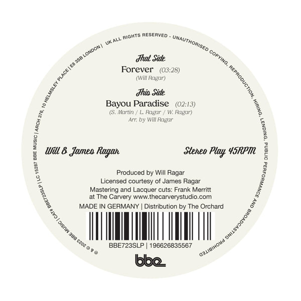 |  7" Single | Will & James Ragar - Forever / Bayou Paradise (Single) | Records on Vinyl