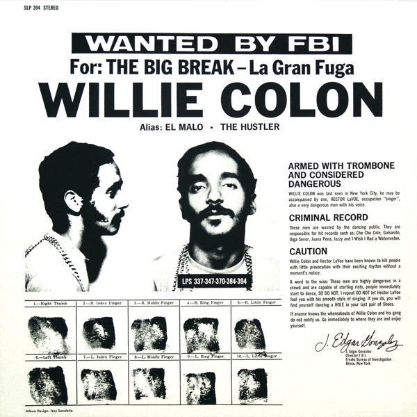 |  Vinyl LP | Willie Colon - La Gran Fuga (LP) | Records on Vinyl