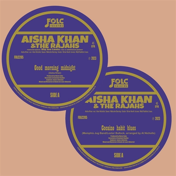 |  7" Single | Aisha -& the Rajahs Khan - Good Morning Midnight/Cocaine Habit Blues (Single) | Records on Vinyl