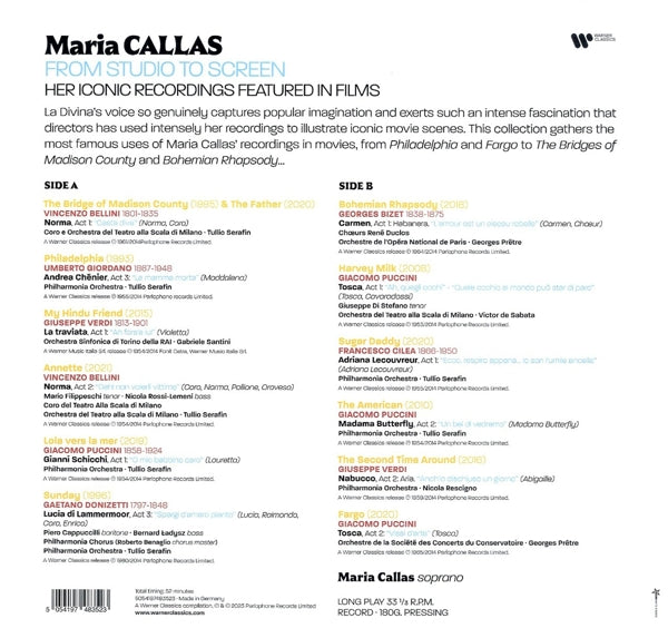 |  Vinyl LP | Maria Callas - From Studio To Screen (LP) | Records on Vinyl