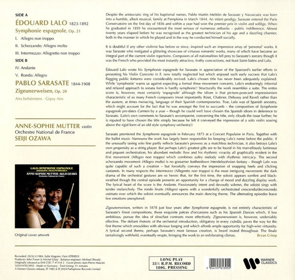|  Vinyl LP | Anne-Sophie Mutter - Lalo: Symphonie Espagnole (LP) | Records on Vinyl
