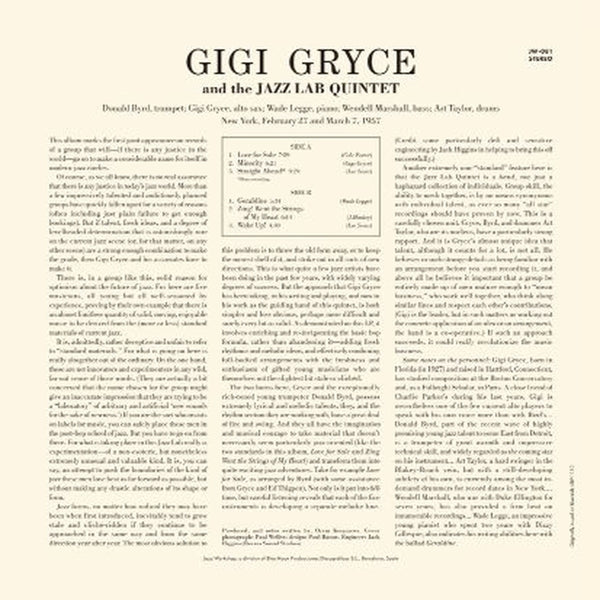 |  Vinyl LP | Gigi - Clifford Brown Gryce - And the Jazz Lab Quintet (LP) | Records on Vinyl