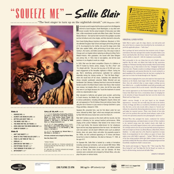 |  Vinyl LP | Sallie Blair - Squeeze Me (LP) | Records on Vinyl