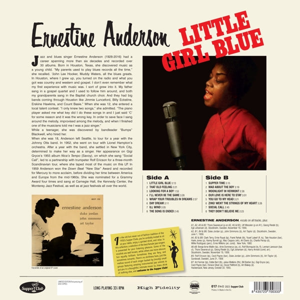 |  Vinyl LP | Ernestine Anderson - Little Girl Blue (LP) | Records on Vinyl