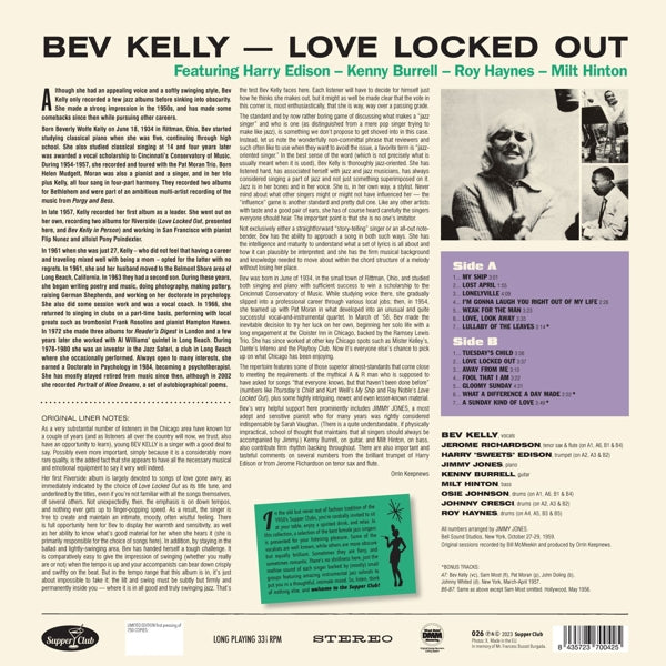 |  Vinyl LP | Bev Kelly - Love Locked Out (LP) | Records on Vinyl