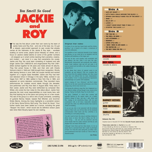 |  Vinyl LP | Jackie & Roy - You Smell So Good (LP) | Records on Vinyl