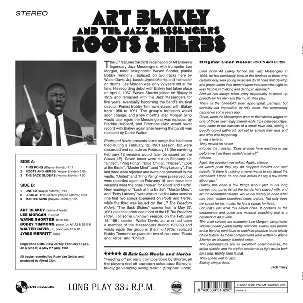 |  Vinyl LP | Art Blakey & the Jazz Messengers - Roots and Herbs (LP) | Records on Vinyl