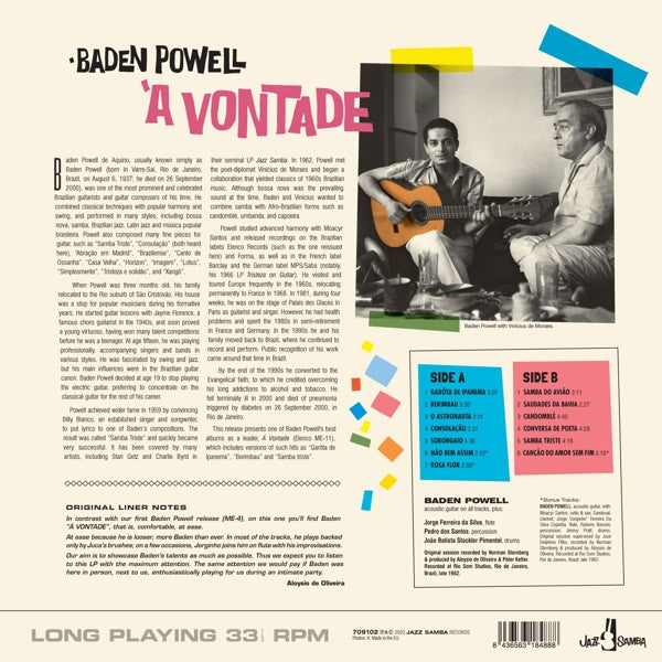 Baden Powell - A Vontade (LP) Cover Arts and Media | Records on Vinyl