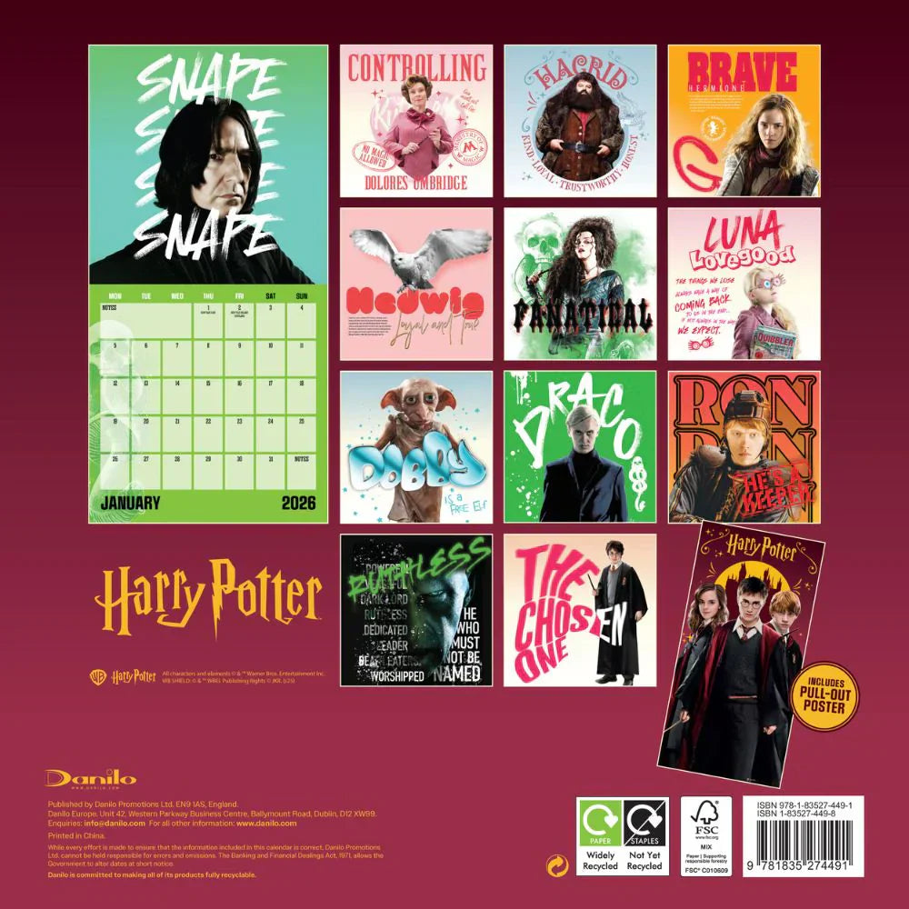 |  Calendar | Harry Potter 2026 Official Calendar | Records on Vinyl