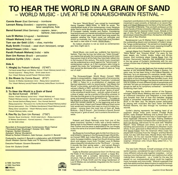 A. Cyrille - To Hear The World In A.. |  Vinyl LP | A. Cyrille - To Hear the World In a Grain of Sand (LP) | Records on Vinyl
