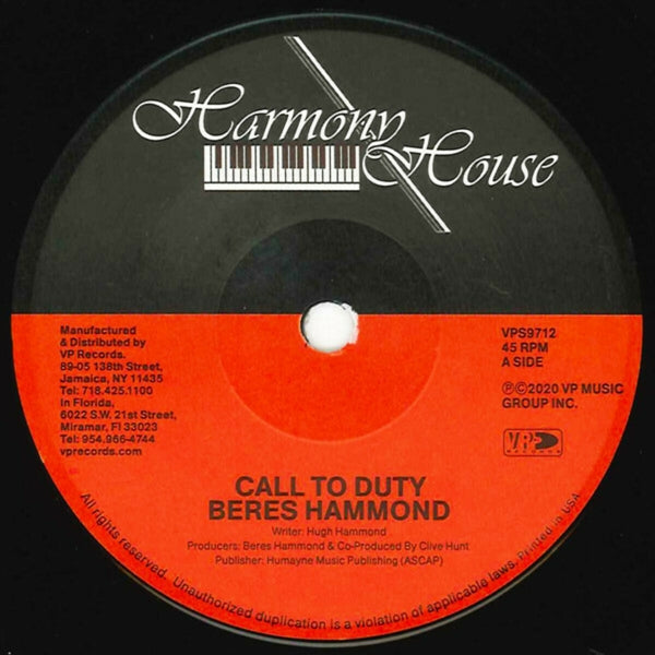 |  7" Single | Beres Hammond - Call To Duty/Survival (Single) | Records on Vinyl