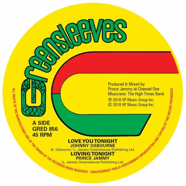 |  12" Single | Johnny Osbourne - Love You Tonight (Single) | Records on Vinyl