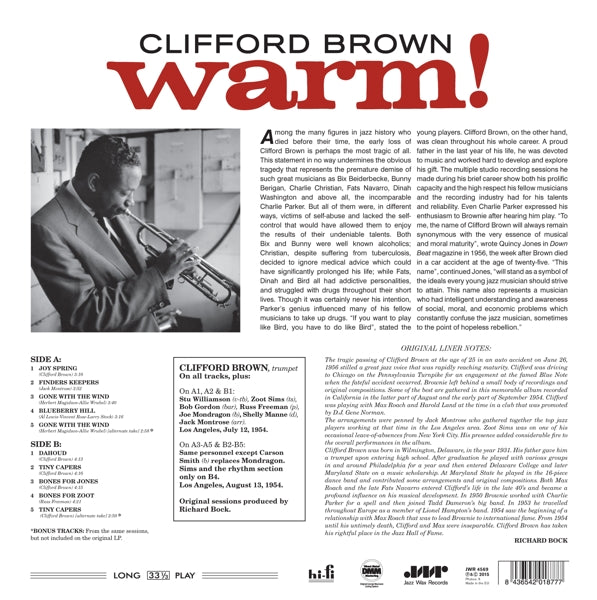 Clifford Brown - Warm!  |  Vinyl LP | Clifford Brown - Warm! (LP) | Records on Vinyl