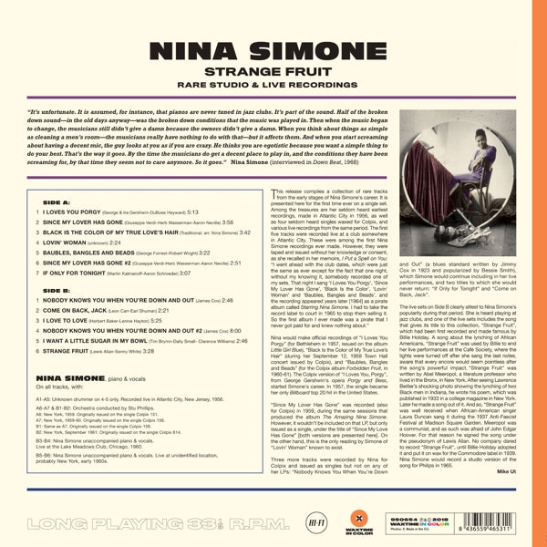 Nina Simone - Strange Fruit  |  Vinyl LP | Nina Simone - Strange Fruit (LP) | Records on Vinyl