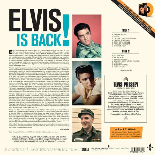 Elvis Presley - Elvis Is Back!  |  Vinyl LP | Elvis Presley - Elvis is Back! (LP) | Records on Vinyl
