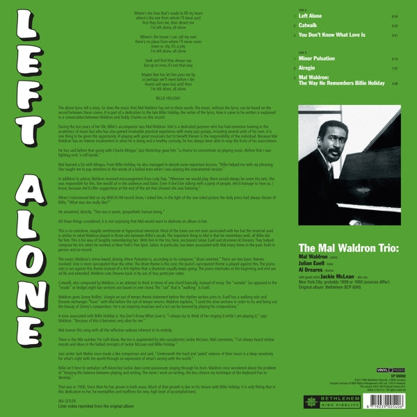 Mal Waldron - Left Alone | Vinyl LP | Mal Waldron - Left Alone (LP) | Records on Vinyl