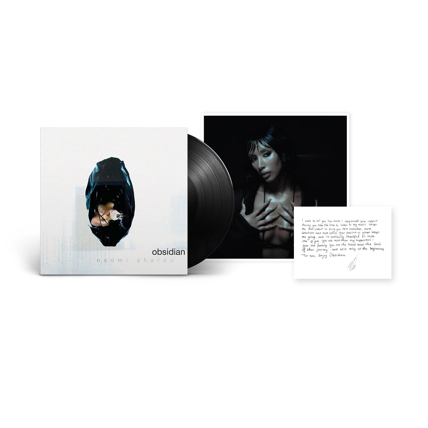 Ontdek de betoverende wereld van Naomi Sharon met haar debuutalbum "Obsidian" op vinyl.