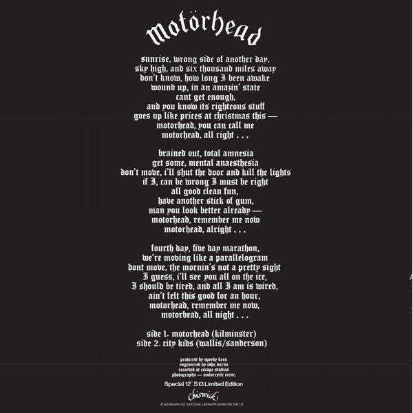  |   | Motorhead - Motorhead / City Kids (Single) | Records on Vinyl