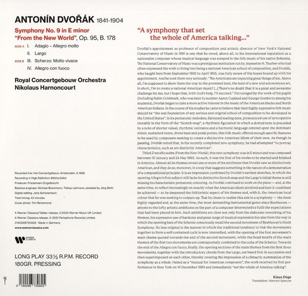 Nikolaus Harnoncourt - Dvorak: Symphony No.9 (LP) Cover Arts and Media | Records on Vinyl