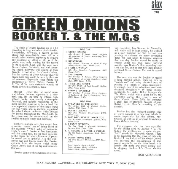 Booker T & the Mg's - Green Onions (LP) Cover Arts and Media | Records on Vinyl