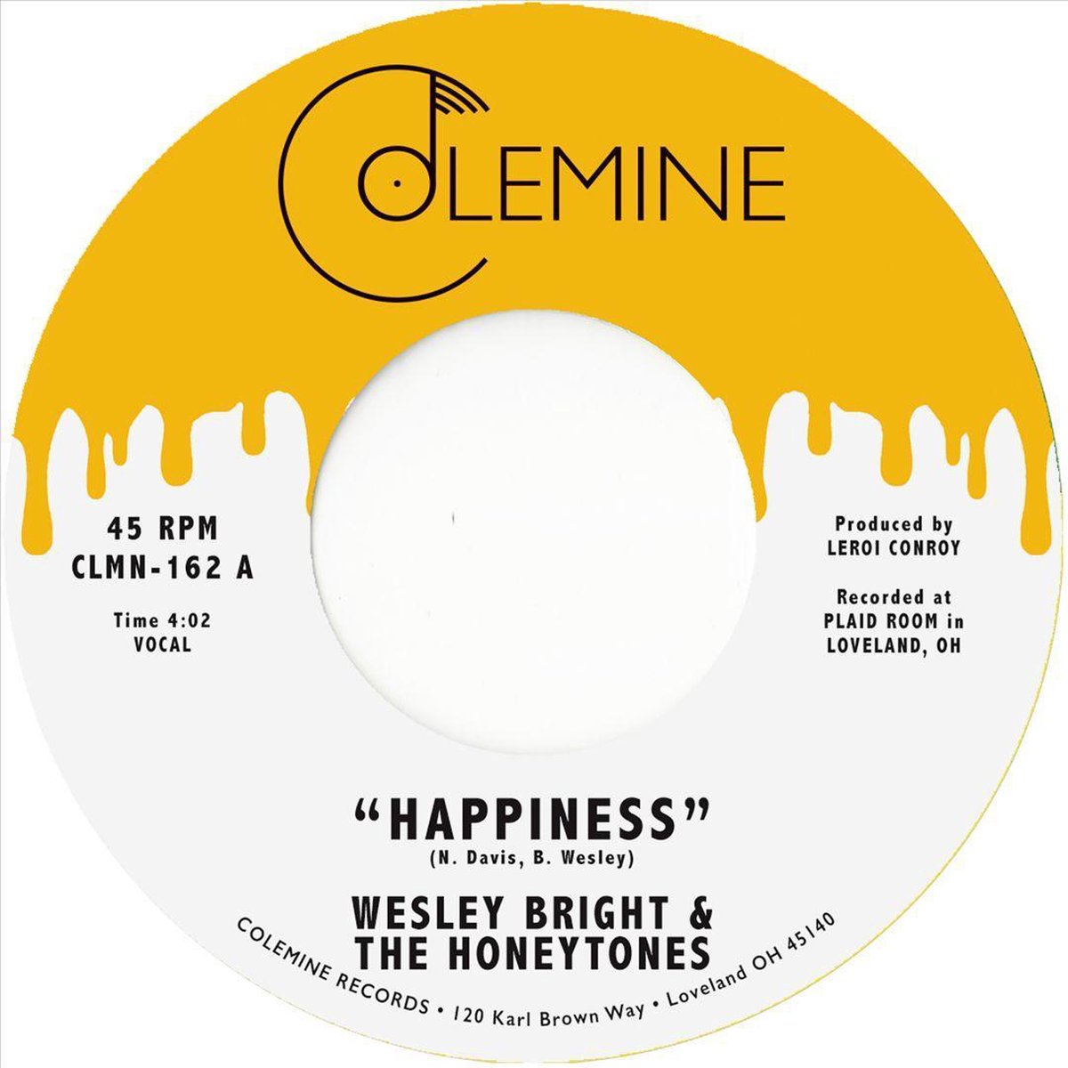 Wesley & the Honeytones Bright - Happiness (Single) Cover Arts and Media | Records on Vinyl