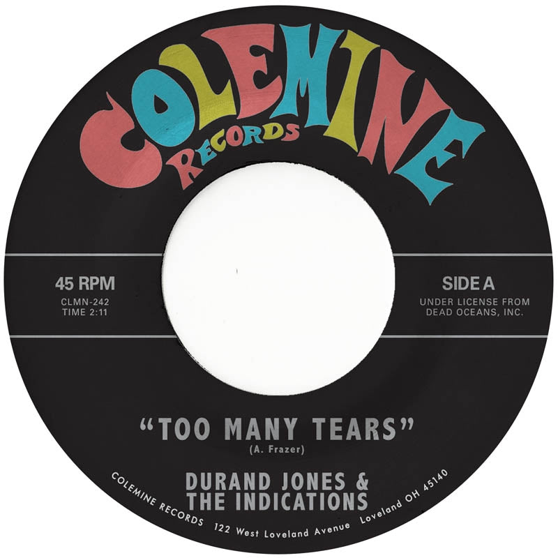 Durand & the Indications Jones - Too Many Tears/Cruisin' To the Parque (Single) Cover Arts and Media | Records on Vinyl