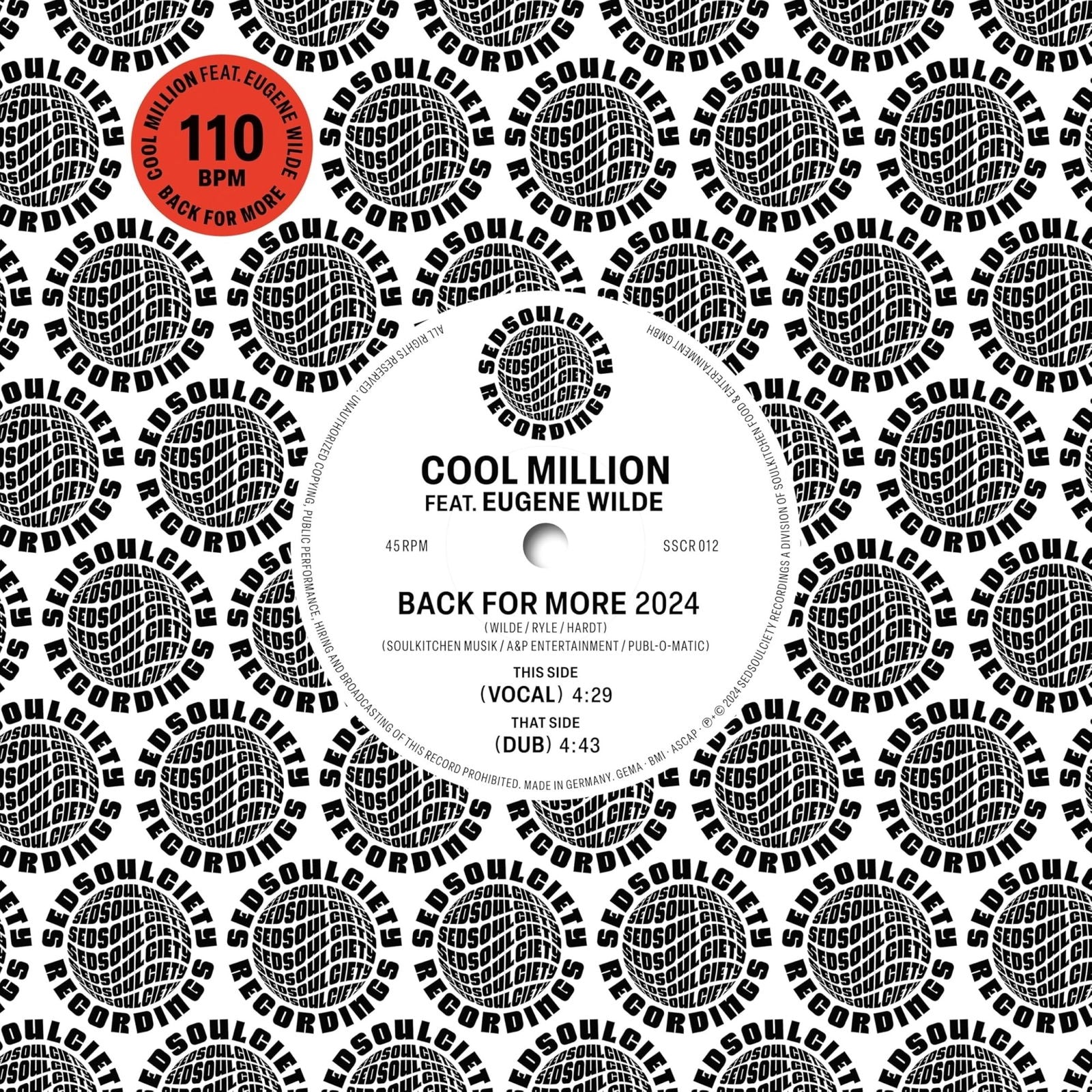 Cool Million - Back For More (Single) Cover Arts and Media | Records on Vinyl