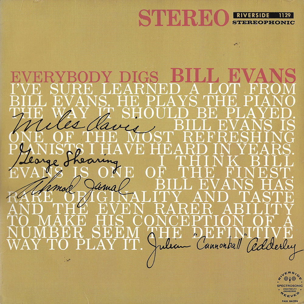 Bill Evans Trio - Everybody Digs Bill Evans (LP) Cover Arts and Media | Records on Vinyl