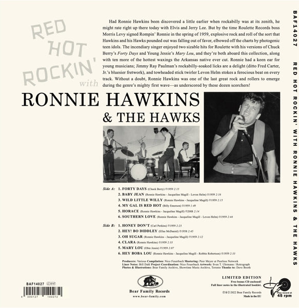 Ronnie Hawkins - Red Hot Rockin' With Ronnie Hawkins & the Hawks (2 Singles) Cover Arts and Media | Records on Vinyl