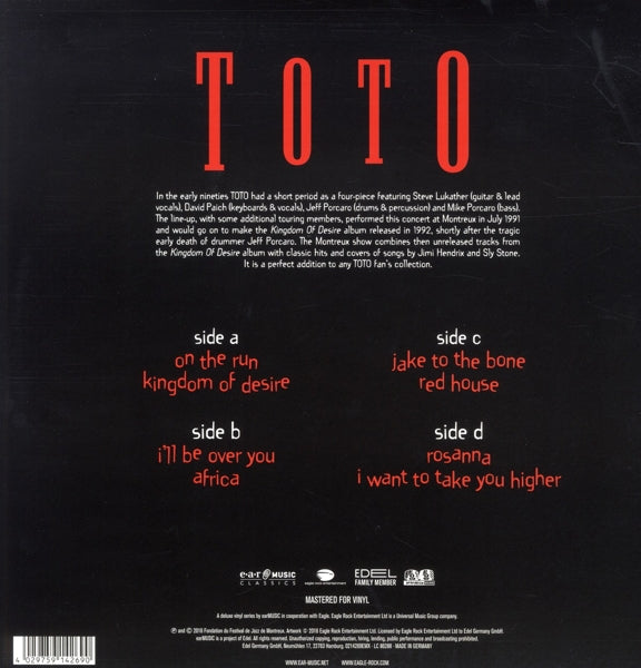  |  Vinyl LP | Toto - Live At Montreux 1991 (2 LPs) | Records on Vinyl