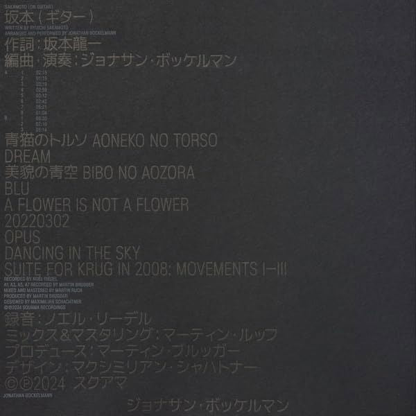 Jonathan Bockelmann - Sakamoto On Guitar (LP) Cover Arts and Media | Records on Vinyl