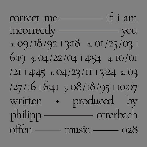 Philipp Otterbach - Correct Me If I Am Incorrectly You (LP) Cover Arts and Media | Records on Vinyl