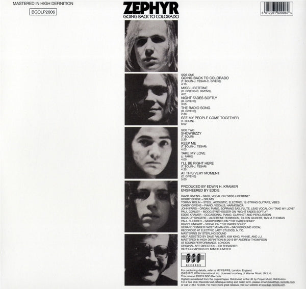  |  Vinyl LP | Zephyr Feat. Tommy Bolin - Going Back To Colorado (LP) | Records on Vinyl