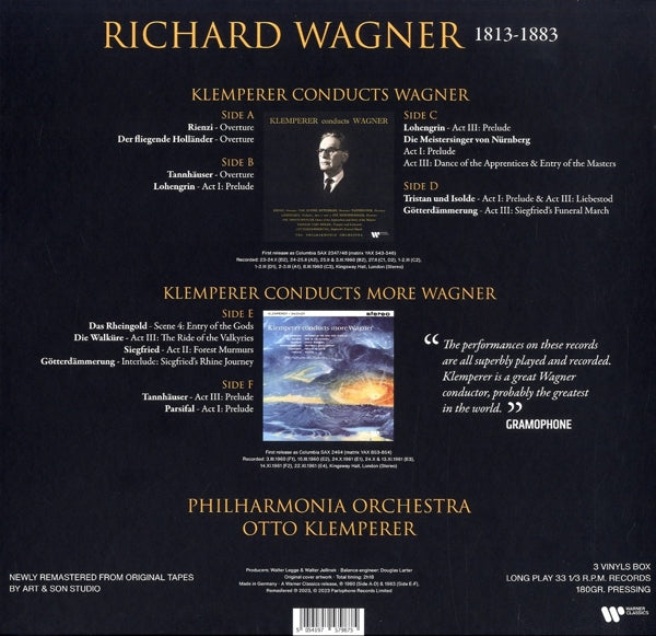 Otto Klemperer - Klemperer Conducts Wagner (3 LPs) Cover Arts and Media | Records on Vinyl