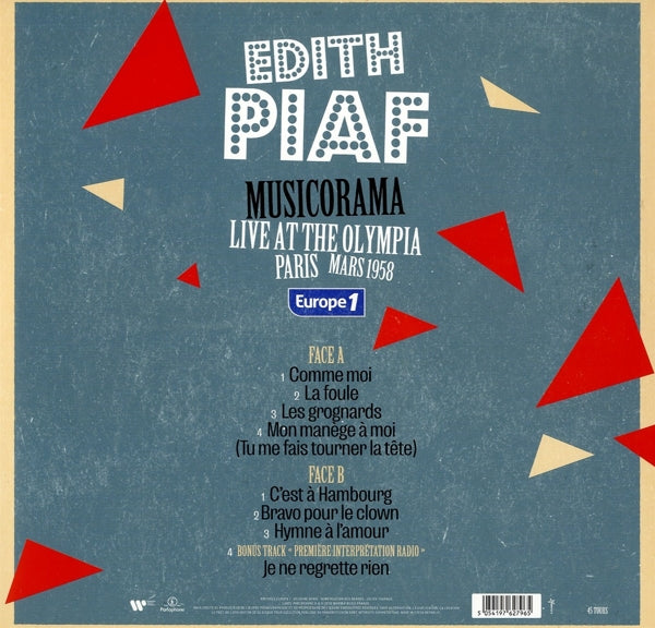 Edith Piaf - Musicorama Live At the Olympia Paris (LP) Cover Arts and Media | Records on Vinyl