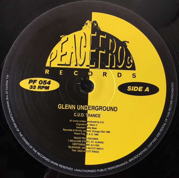 Glenn Underground - Cvo Trance (Single) Cover Arts and Media | Records on Vinyl