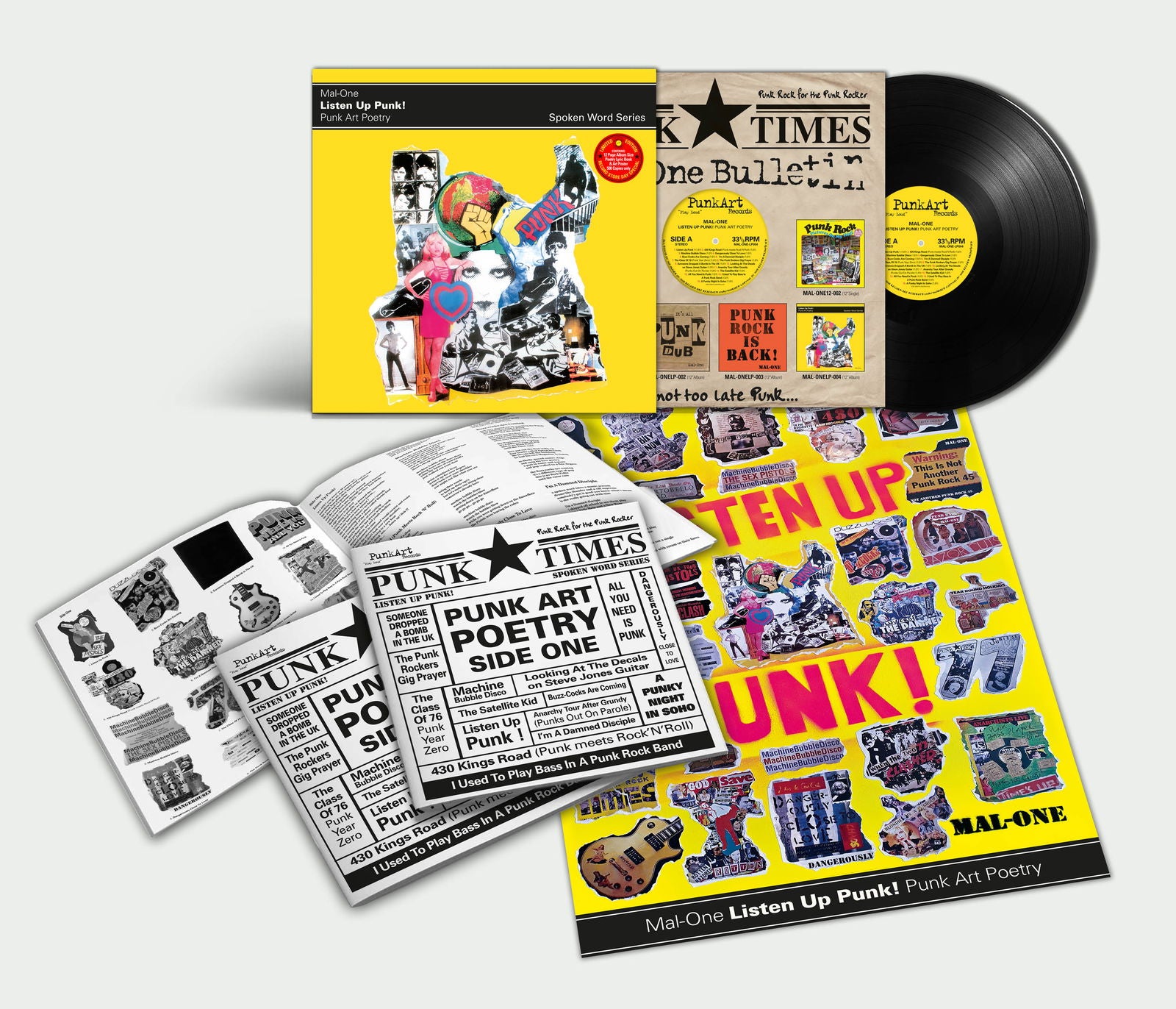 Mal-One - Listen Up Punk! Punk Art Poetry, Spoken Word (LP) Cover Arts and Media | Records on Vinyl