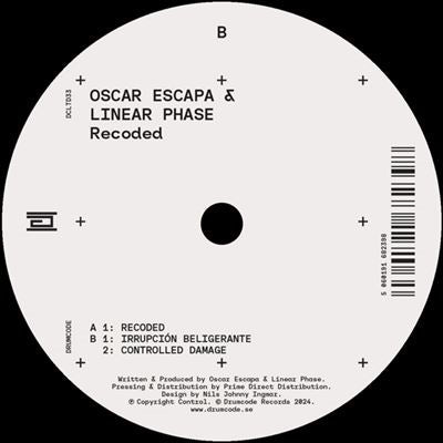Oscar & Linear Phase Escapa - Recoded (Single) Cover Arts and Media | Records on Vinyl