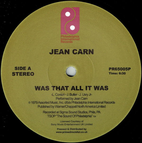 Jean Carn - Was That All It Was (Single) Cover Arts and Media | Records on Vinyl
