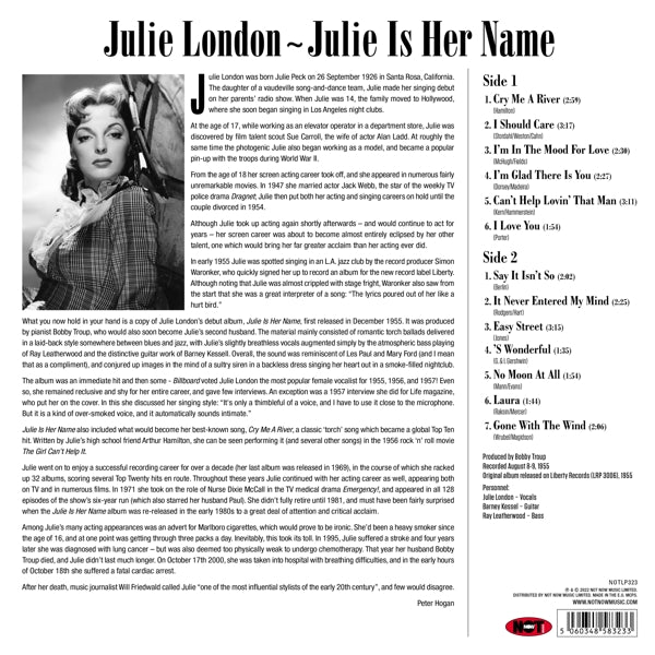 Julie London - Julie is Her Name (LP) Cover Arts and Media | Records on Vinyl