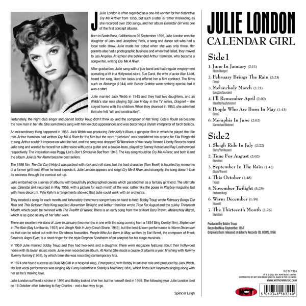 Julie London - Calendar Girl (LP) Cover Arts and Media | Records on Vinyl