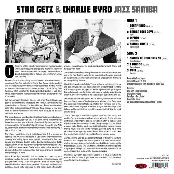 Charlie Byrd Stan Getz - Jazz Samba (LP) Cover Arts and Media | Records on Vinyl