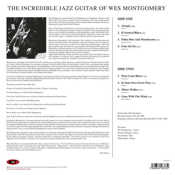 Wes Montgomery - Incredible Jazz Guitar of (LP) Cover Arts and Media | Records on Vinyl