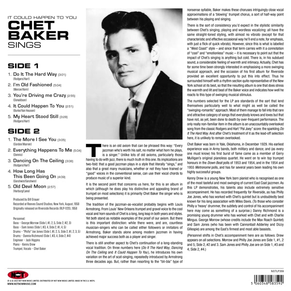 Chet Baker - It Could Happen To You (LP) Cover Arts and Media | Records on Vinyl