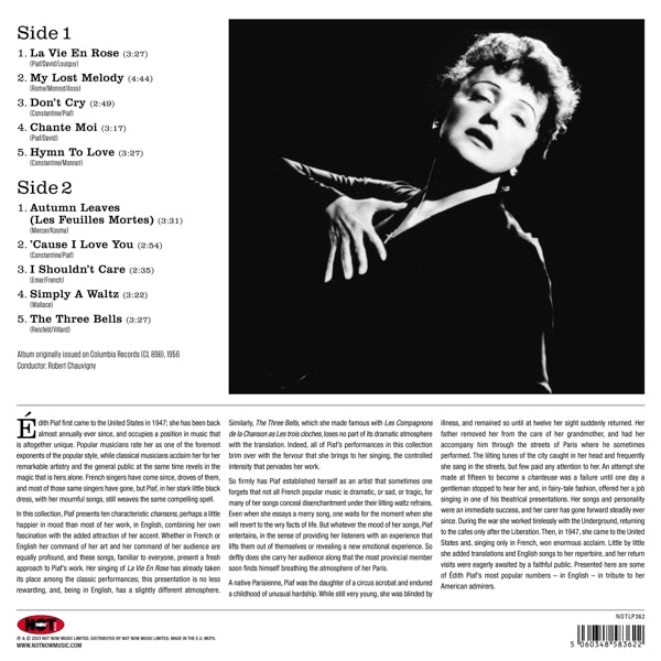 Edith Piaf - La Vie En Rose - Edith Piaf Sings In English (LP) Cover Arts and Media | Records on Vinyl