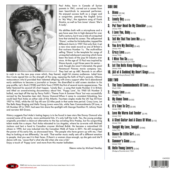 Paul Anka - Diana: the Very Best of (LP) Cover Arts and Media | Records on Vinyl