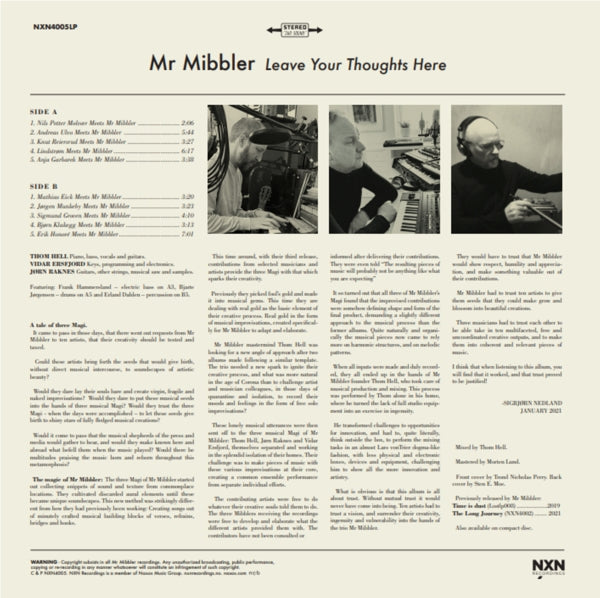 Mr Mibbler - Leave Your Thoughts Here (LP) Cover Arts and Media | Records on Vinyl