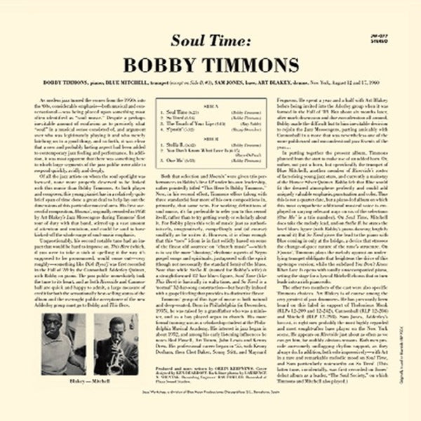  |  Vinyl LP | Bobby Timmons - Soul Time (LP) | Records on Vinyl